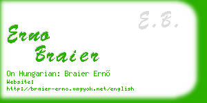 erno braier business card