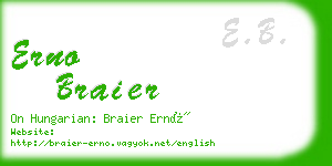 erno braier business card